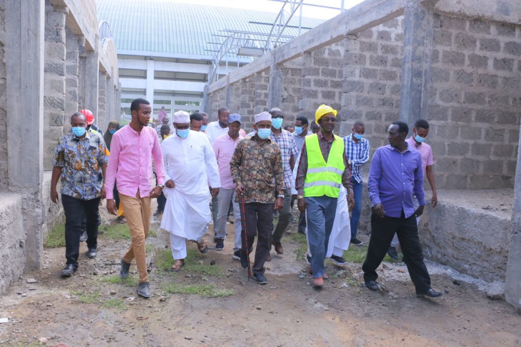 Governor Ali Bunow Korane inspects the near-complete Qorahey Market, an ultra-modern facility set to provide a safe and organized space for local grocery and vegetable vendors