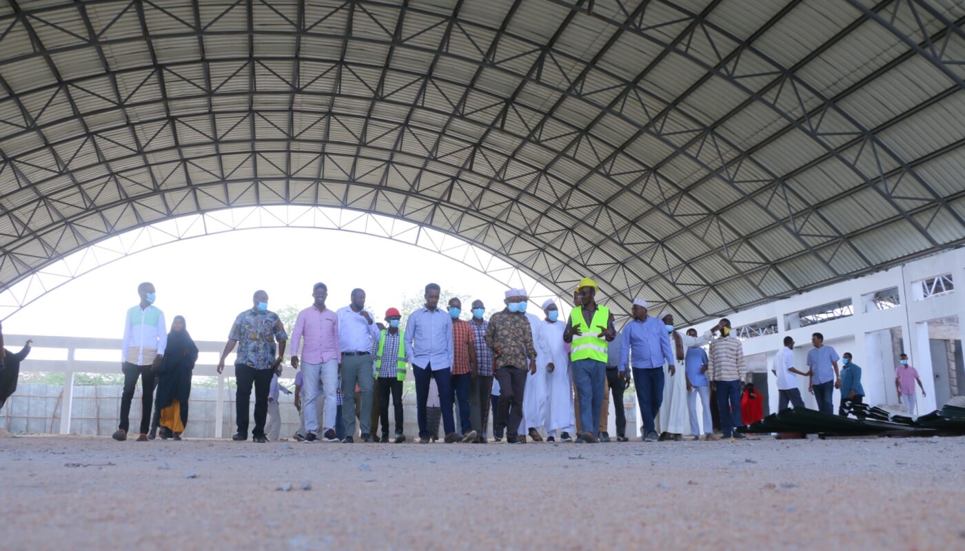 Governor Ali Bunow Korane inspects the near-complete Qorahey Market, an ultra-modern facility set to provide a safe and organized space for local grocery and vegetable vendor